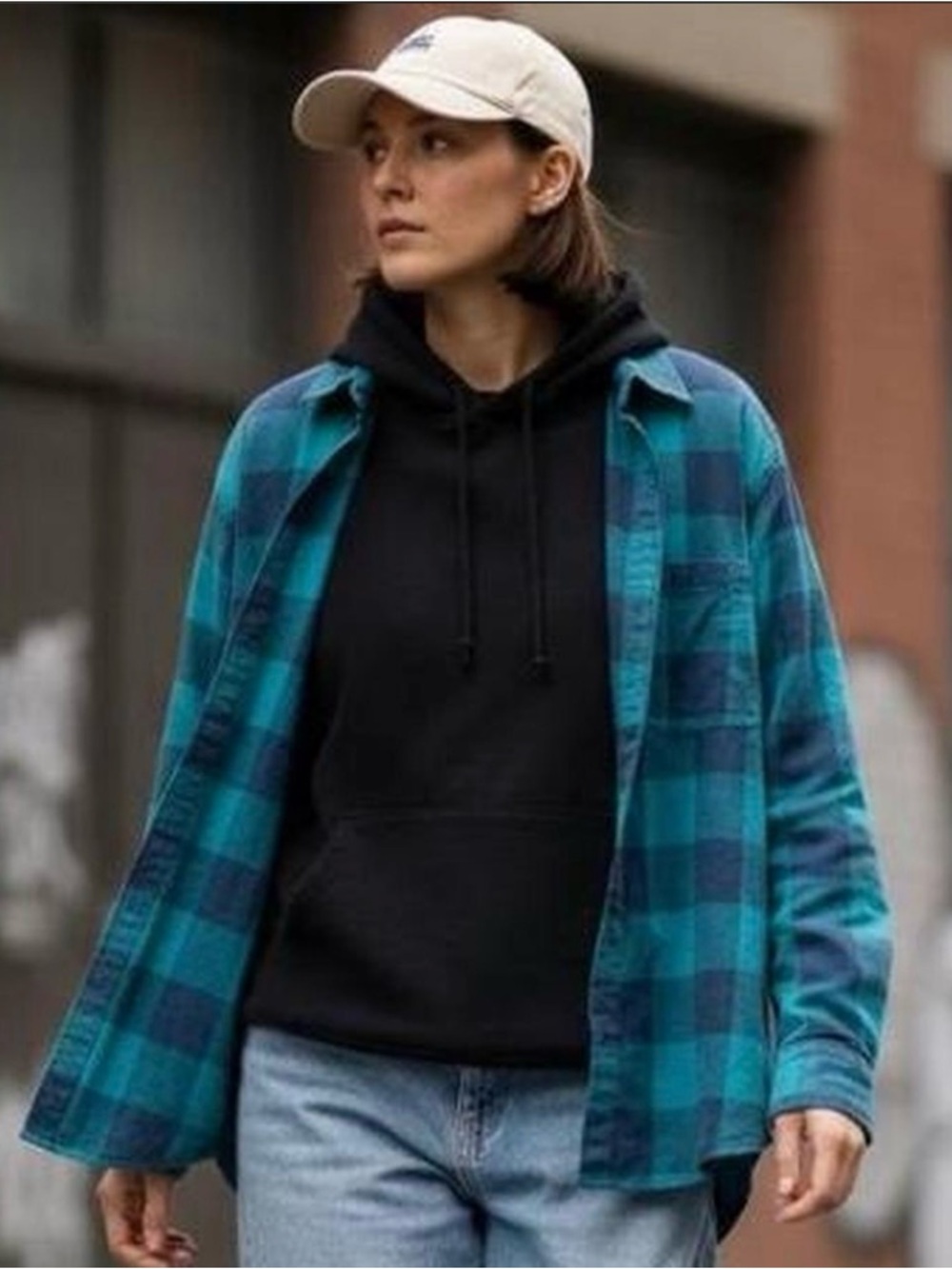 Universal Thread Teal & Navy Plaid Shacket